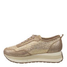 NAKED FEET - KINETIC in GOLD RAFFIA Platform Sneakers