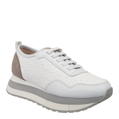 NAKED FEET - KINETIC in WHITE PEARL Platform Sneakers