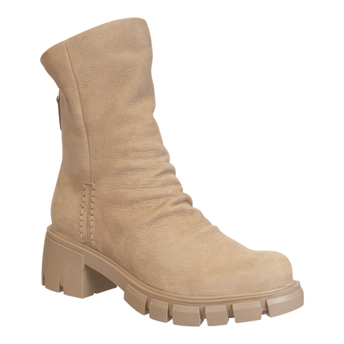 NAKED FEET - PROTOCOL in BEIGE Heeled Mid Shaft Boots