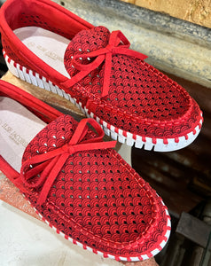 Ilse Jacobsen Tulip 3074 Boat Shoe - Deep Red