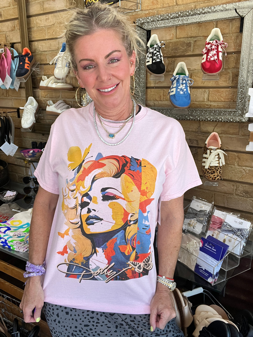 Dolly Parton Mural Pink Tee