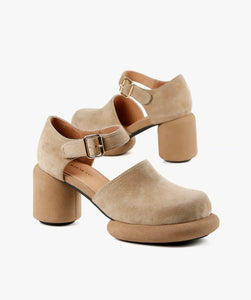 ALL BLACK FOOTWEAR MOD Jane Heel - Taupe Suede