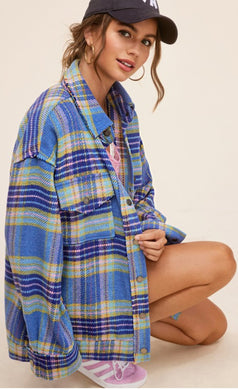 Sky Plaid Shacket