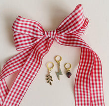 Gingham Lace & charm set