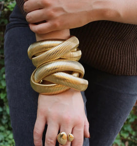 Large Gold Twist Bracelet