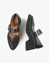 ALL BLACK FOOTWEAR Double Buckle Jane - Black Leather