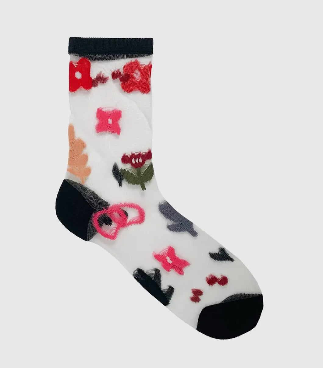 Floral Sheer Socks