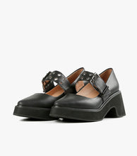 ALL BLACK FOOTWEAR Double Buckle Jane - Black Leather