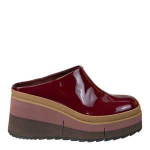 NAKED FEET - COACH in DEEP RED Platform Clogs