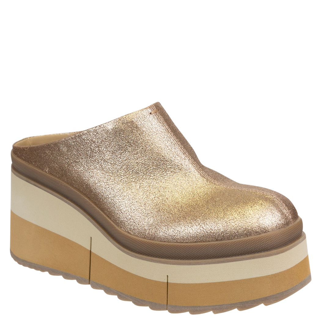 NAKED FEET - COACH in GOLD Platform Clogs