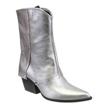 NAKED FEET - CURIO in SILVER Heeled Mid Shaft Boots