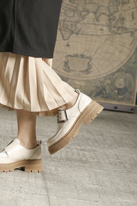 Double Buckle Loafer - Ivory Leather