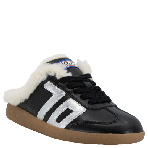 BACK 70 - EASTER FL in BLACK SILVER Backless Sneakers