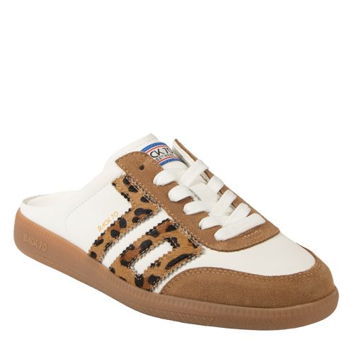 BACK 70 - EASTER in WHITE LEOPARD Backless Sneakers