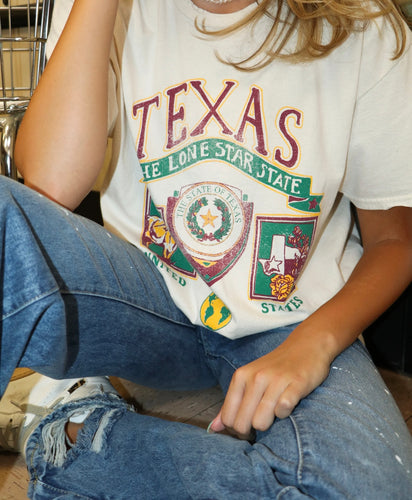 Texas Patch Off White Thrifted Tee
