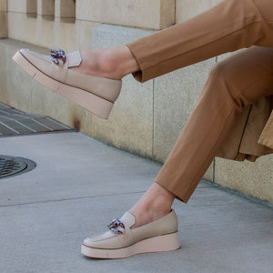 NAKED FEET - PRIVY in CHAMOIS Platform Loafers