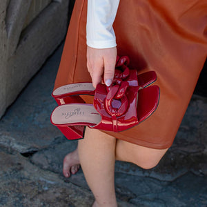 NAKED FEET - COTERIE in DEEP RED Heeled Sandals