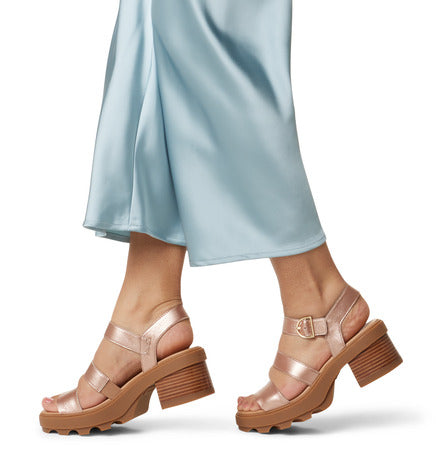 Joanie Heel Ankle Strap Sandal - Warm Gold