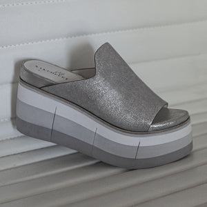 NAKED FEET - FLOW in SILVER Platform Sandals