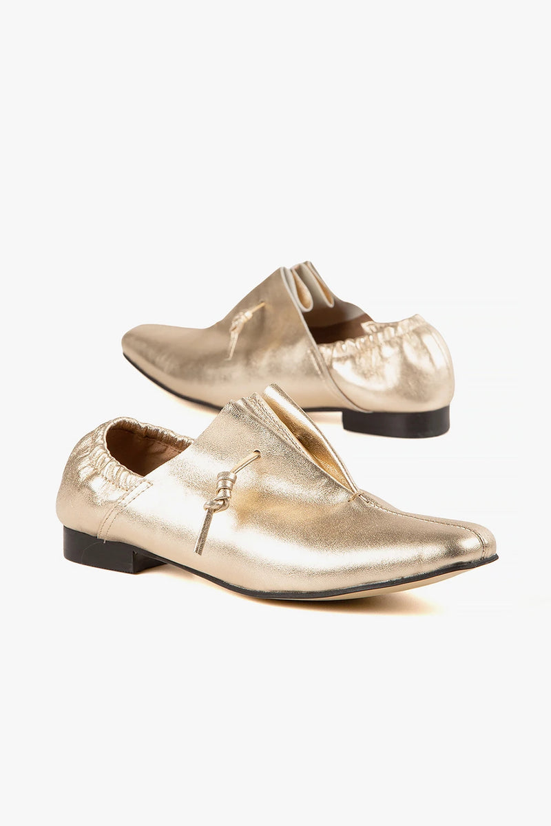 Nu Dance Flat - Gold Leather – Pumps Boutique