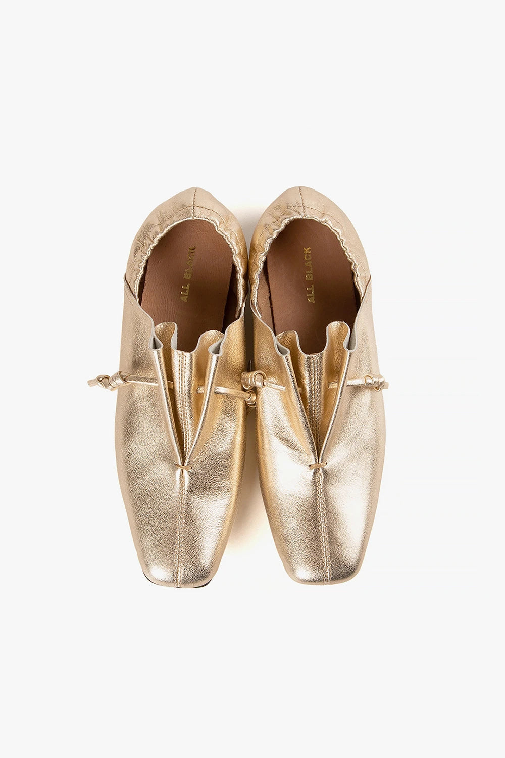 Nu Dance Flat - Gold Leather