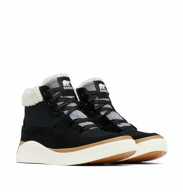SOREL - Out N About Mid Waterproof Sneaker - Black, Sea Salt