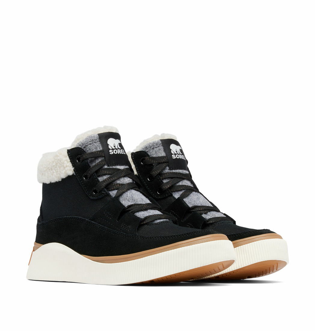 SOREL - Out N About Mid Waterproof Sneaker - Black, Sea Salt