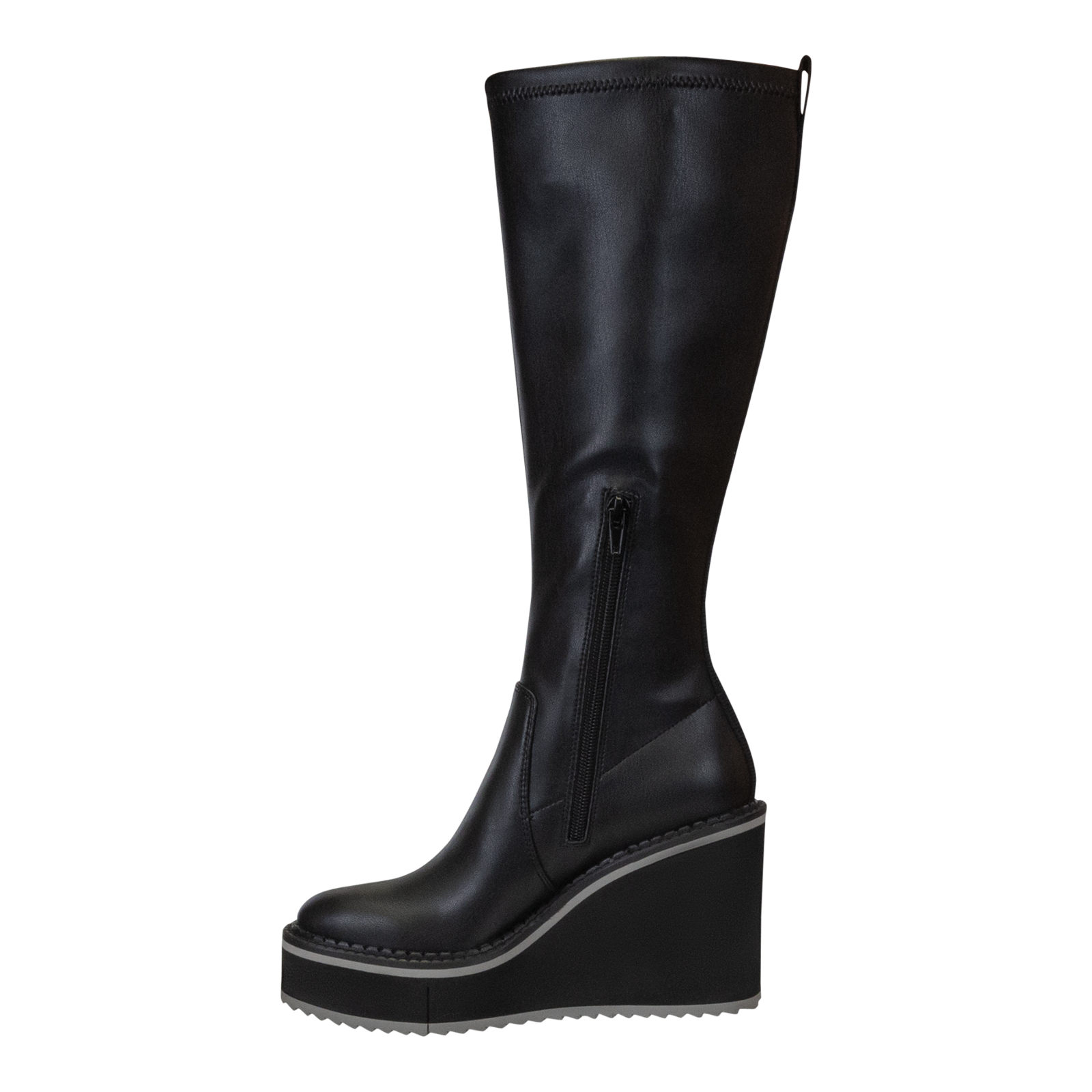 Wedge knee high boots sales