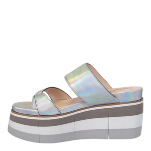 NAKED FEET - FLUX in SILVER Wedge Sandals