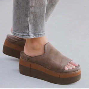 NAKED FEET - FLOW in OTTER Wedge Sandals