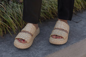 NAKED FEET - SANTORINI in RAFFIA Espadrille Sandals