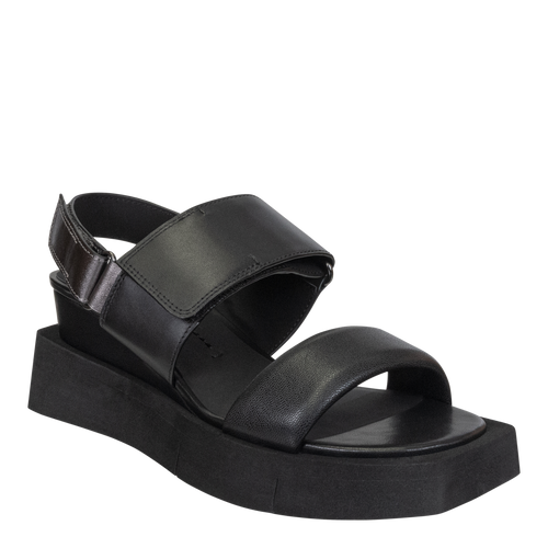 NAKED FEET - PARADOX in BLACK Wedge Sandals